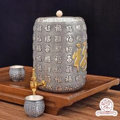 bình nước bạc nguyên chất chế tác thủ công tinh xảo BNB305