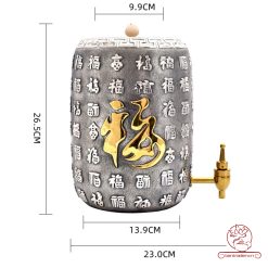 bình nước bạc nguyên chất chế tác thủ công tinh xảo BNB305