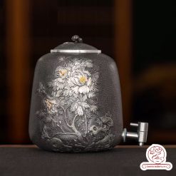 bình nước bạc nguyên chất chế tác thủ công tinh xảo BNB306