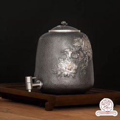 bình nước bạc nguyên chất chế tác thủ công tinh xảo BNB306