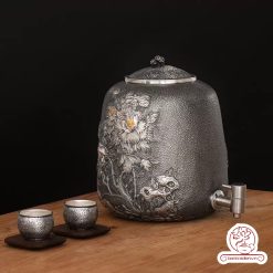 bình nước bạc nguyên chất chế tác thủ công tinh xảo BNB306