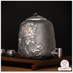 bình nước bạc nguyên chất chế tác thủ công tinh xảo BNB306