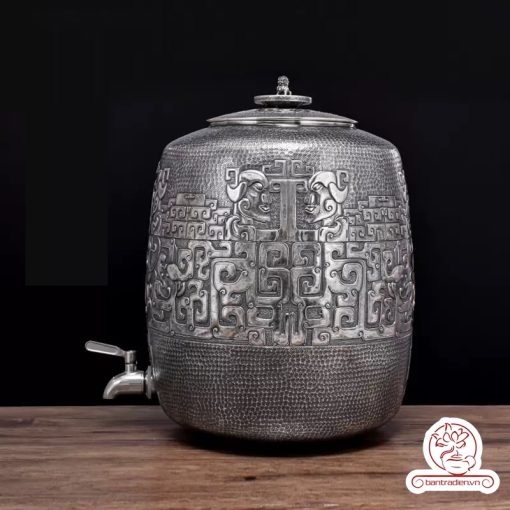 bình nước bạc nguyên chất chế tác thủ công tinh xảo BNB307