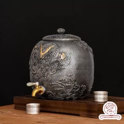 bình nước bạc nguyên chất chế tác thủ công tinh xảo BNB308
