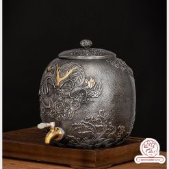 bình nước bạc nguyên chất chế tác thủ công tinh xảo BNB308
