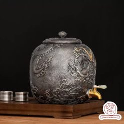 bình nước bạc nguyên chất chế tác thủ công tinh xảo BNB308