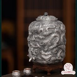 bình nước bạc nguyên chất chế tác thủ công tinh xảo BNB309