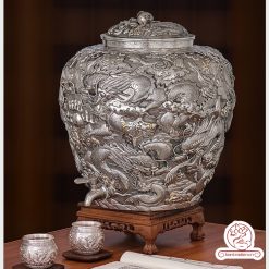 bình nước bạc nguyên chất chế tác thủ công tinh xảo BNB310
