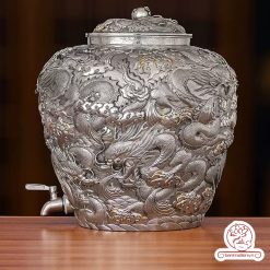 bình nước bạc nguyên chất chế tác thủ công tinh xảo BNB310