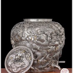 bình nước bạc nguyên chất chế tác thủ công tinh xảo BNB310