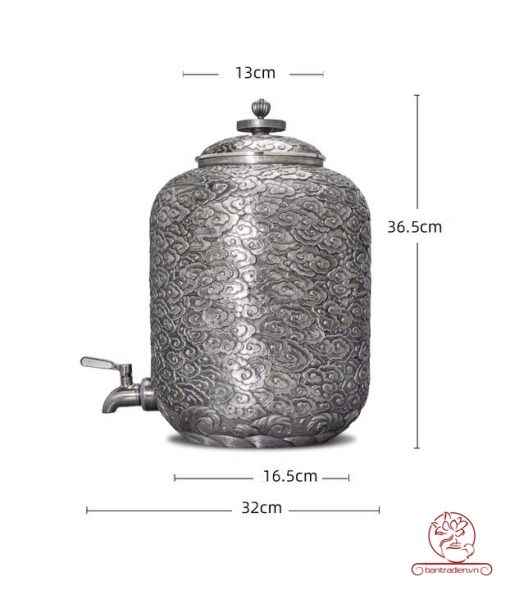 bình nước bạc nguyên chất chế tác thủ công tinh xảo BNB313