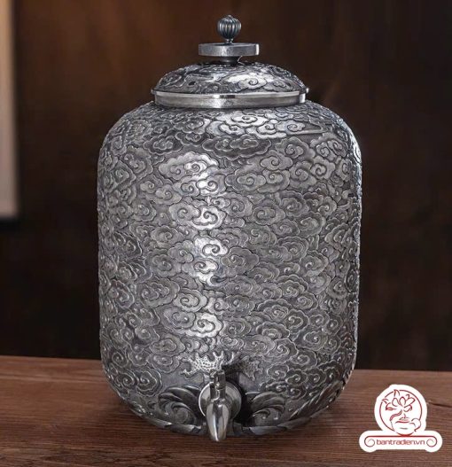 bình nước bạc nguyên chất chế tác thủ công tinh xảo BNB313