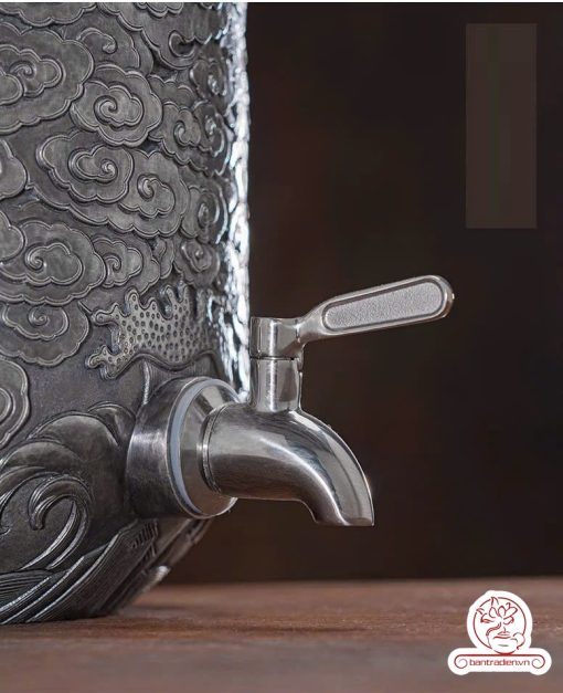 bình nước bạc nguyên chất chế tác thủ công tinh xảo BNB313
