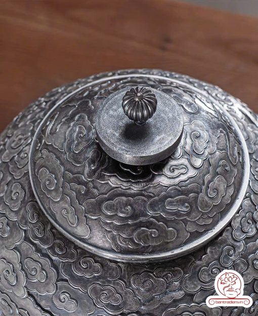 bình nước bạc nguyên chất chế tác thủ công tinh xảo BNB313
