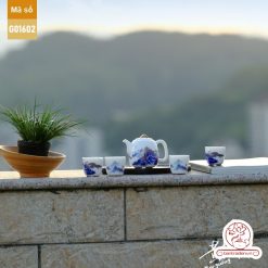 Bộ ấm trà cao cấp sứ trắng Bạch Ngọc Băng Ngưng Đức Hóa G01602