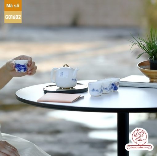 Bộ ấm trà cao cấp sứ trắng Bạch Ngọc Băng Ngưng Đức Hóa G01602