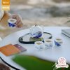 Bộ ấm trà cao cấp sứ trắng Bạch Ngọc Băng Ngưng Đức Hóa G01602