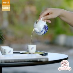 Bộ ấm trà cao cấp sứ trắng Bạch Ngọc Băng Ngưng Đức Hóa G01602