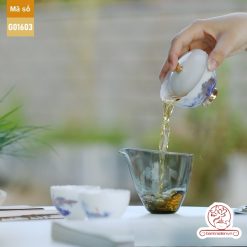 Bộ ấm trà cao cấp sứ trắng Bạch Ngọc Băng Ngưng Đức Hóa G01603