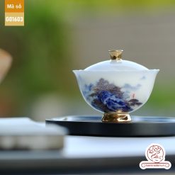 Bộ ấm trà cao cấp sứ trắng Bạch Ngọc Băng Ngưng Đức Hóa G01603