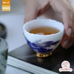 Bộ ấm trà cao cấp sứ trắng Bạch Ngọc Băng Ngưng Đức Hóa G01603