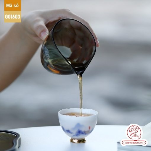 Bộ ấm trà cao cấp sứ trắng Bạch Ngọc Băng Ngưng Đức Hóa G01603