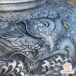 bình nước bạc nguyên chất chế tác thủ công tinh xảo bởi tay nghề đại sư BNB320