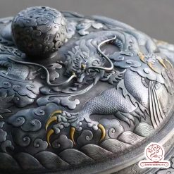 bình nước bạc nguyên chất chế tác thủ công tinh xảo bởi tay nghề đại sư BNB320