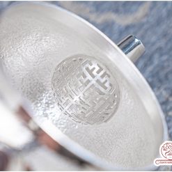 ấm pha trà bạc nguyên chất chế tác thủ công tinh xảo AB050