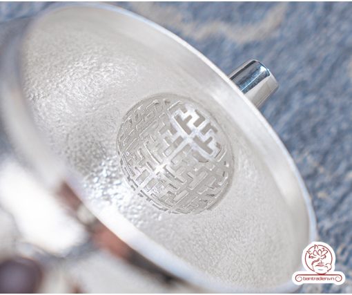 ấm pha trà bạc nguyên chất chế tác thủ công tinh xảo AB050