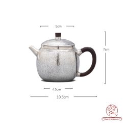 ấm pha trà bạc nguyên chất chế tác thủ công tinh xảo AB050