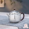 ấm pha trà bạc nguyên chất chế tác thủ công tinh xảo AB050