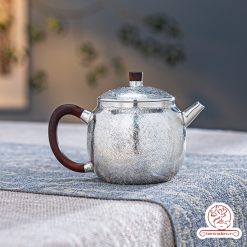 ấm pha trà bạc nguyên chất chế tác thủ công tinh xảo AB050