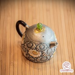 ấm pha trà bạc nguyên chất chế tác thủ công tinh xảo AB051