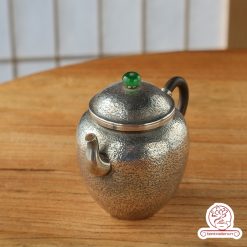 ấm pha trà bạc nguyên chất chế tác thủ công tinh xảo AB052