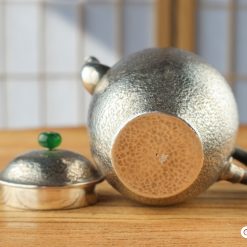 ấm pha trà bạc nguyên chất chế tác thủ công tinh xảo AB052