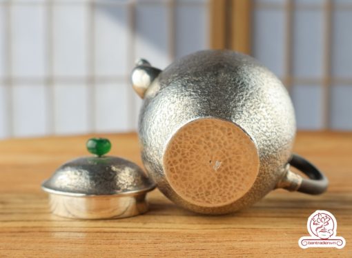 ấm pha trà bạc nguyên chất chế tác thủ công tinh xảo AB052