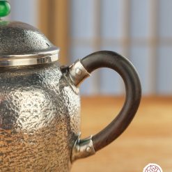 ấm pha trà bạc nguyên chất chế tác thủ công tinh xảo AB052