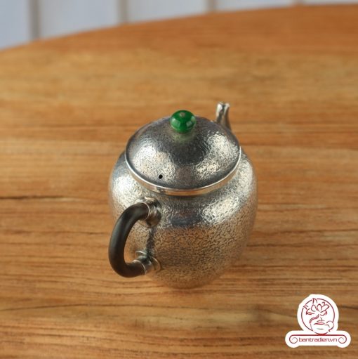 ấm pha trà bạc nguyên chất chế tác thủ công tinh xảo AB052