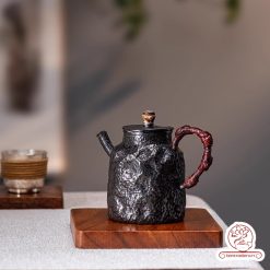 Ấm pha trà bạc 9999 – Kháng khuẩn tự nhiên, giữ vị trà tinh khiết AB053 phong cách bizen