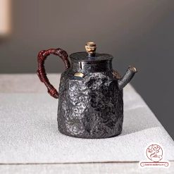 Ấm pha trà bạc 9999 – Kháng khuẩn tự nhiên, giữ vị trà tinh khiết AB053 phong cách bizen