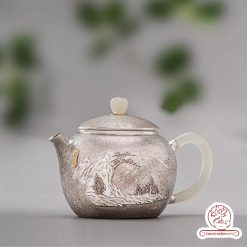 Ấm pha trà bạc 9999 – Kháng khuẩn tự nhiên, giữ vị trà tinh khiết AB054