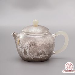 Ấm pha trà bạc 9999 – Kháng khuẩn tự nhiên, giữ vị trà tinh khiết AB054