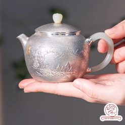 Ấm pha trà bạc 9999 – Kháng khuẩn tự nhiên, giữ vị trà tinh khiết AB054